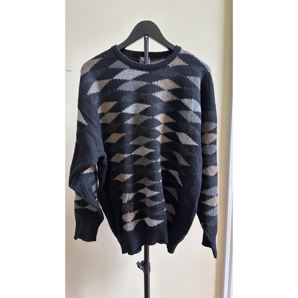 Vtg Clan Douglas Nordstrom Cashmere Sweater Mens L Scotland Geometric Diamond
